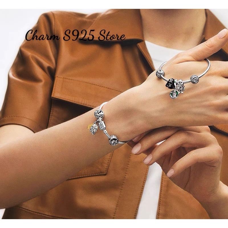 charm pan Ale đính đá hoạ tiết logo bạc s925 cao cấp