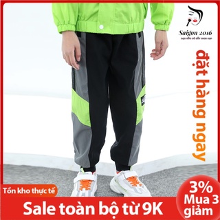 Quần dài bé trai phối màu dạ quang phong cách cool ngầu thể thao Hàn Quốc 2020
