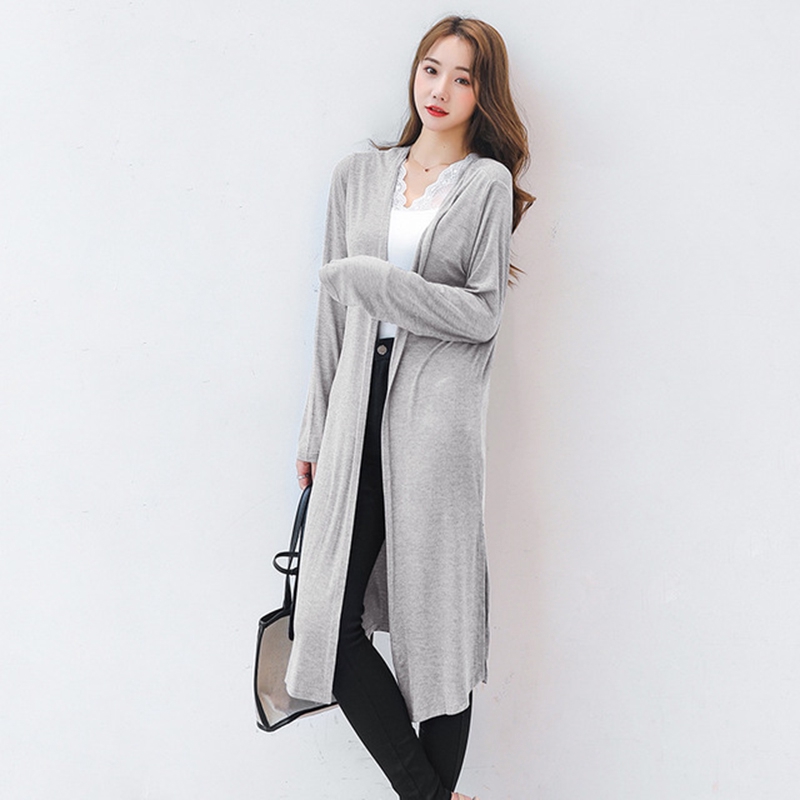 Áo khoác cardigan dáng dài xẻ tà thời trang dành cho nữ