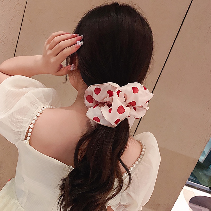 Dây Cột Tóc Họa Tiết Chấm Bi Phong Cách Hàn Quốc Dễ Thương Cho Nữ