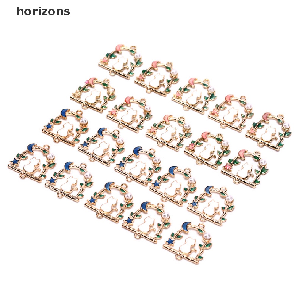 Set 10 mặt dây chuyền bằng hợp kim tráng men hình trăng sao