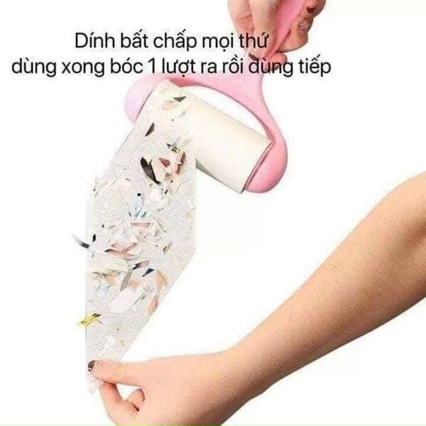 Cây Lăn Bụi Làm Sạch Quần Áo, Ga Giường, Sofa, Lông Chó Mèo - Tặng Kèm 2 Lỗi Thay Thế