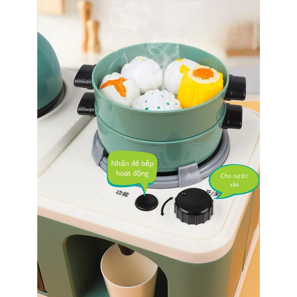Bộ Bếp nấu ăn cho bé đa chức năng 30 chi tiết hiệu ứng hơi nước đồ chơi nhà bếp thế giới đồ chơi 1104