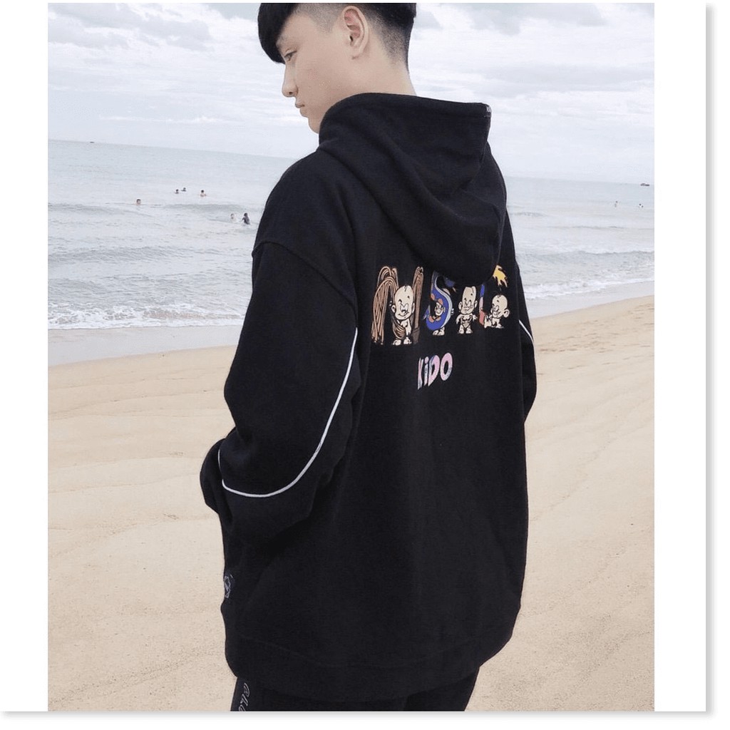 [FREESHIP TOÀN QUỐC] áo khoác nam nữ unisex form rộng Hàn Quốc, áo hoodie nam nữ form rộng có dây kéo Kido