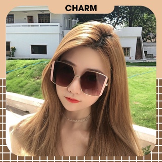 Kính mát gọng vuông cap cấp chống tia UV kính thời trang dành cho nam nữ hàn quốc CHARM K2