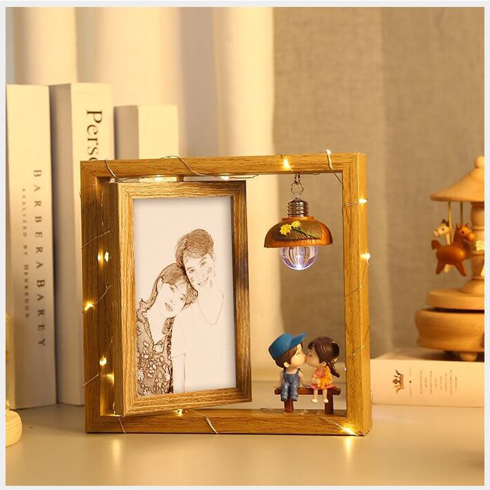 Khung ảnh gỗ decor xinh để bàn