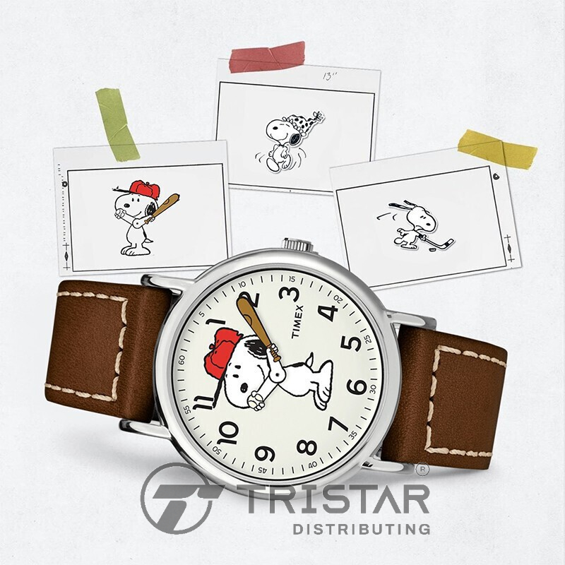 Đồng hồ Unisex Nam Nữ Timex Peanuts - Charlie Brown 38mm TW2T60900 - TW2T61000 Dây Da - Chính Hãng