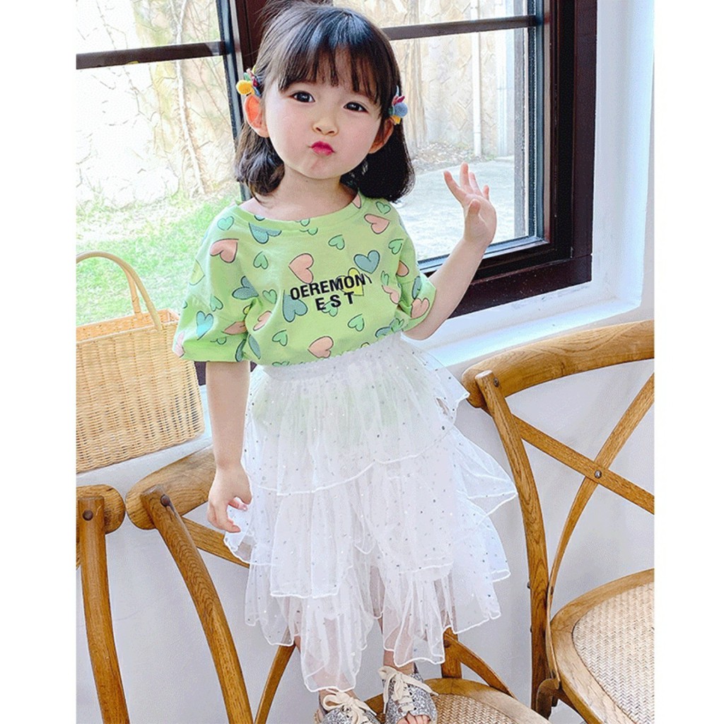 Lyvyshop - (Lô mới, cotton loại 1) Áo thun cộc tay bé gái siêu dễ thương từ 09-28kg