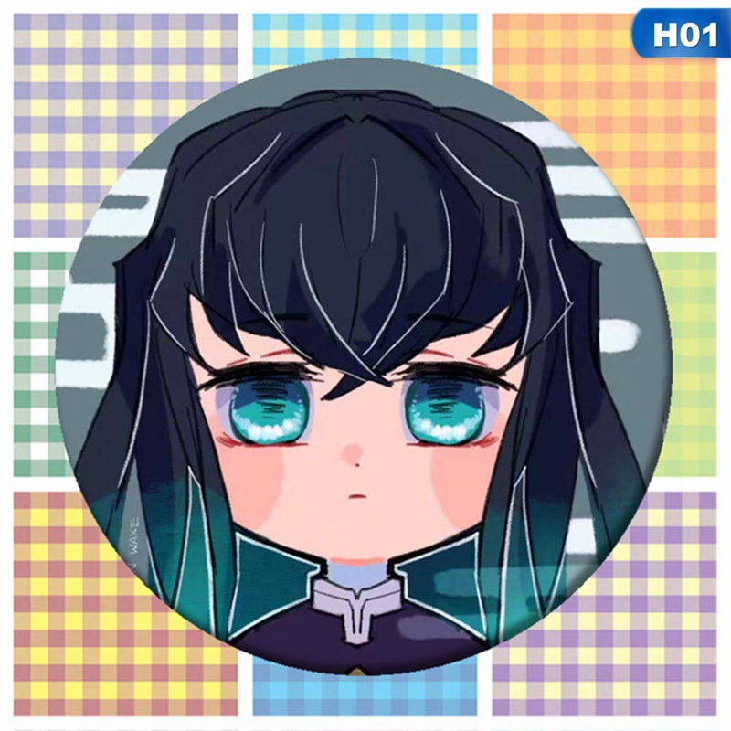 JS Huy hiệu cài áo hình nhân vật trong Demon Slayer