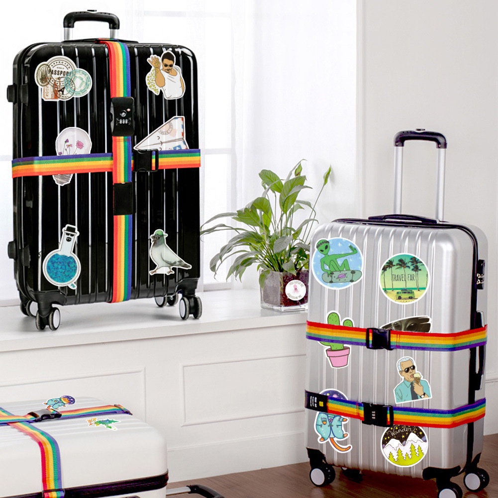 Set 50 miếng dán sticker cute trang trí mũ bảo hiểm, sổ tay, vali hành lý, điện thoại, toploader, cá nhân siêu HOT 36212