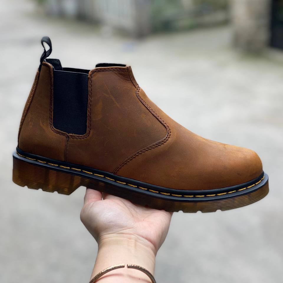Giày Chelsea Boots Nam Dr màu bò sáp da bò thật 100% - phát hiện giả da đền gấp 10 - R8ckie