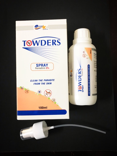 Xịt trị ghẻ và ký sinh trùng Towders Spray 100ml (mẫu mới)