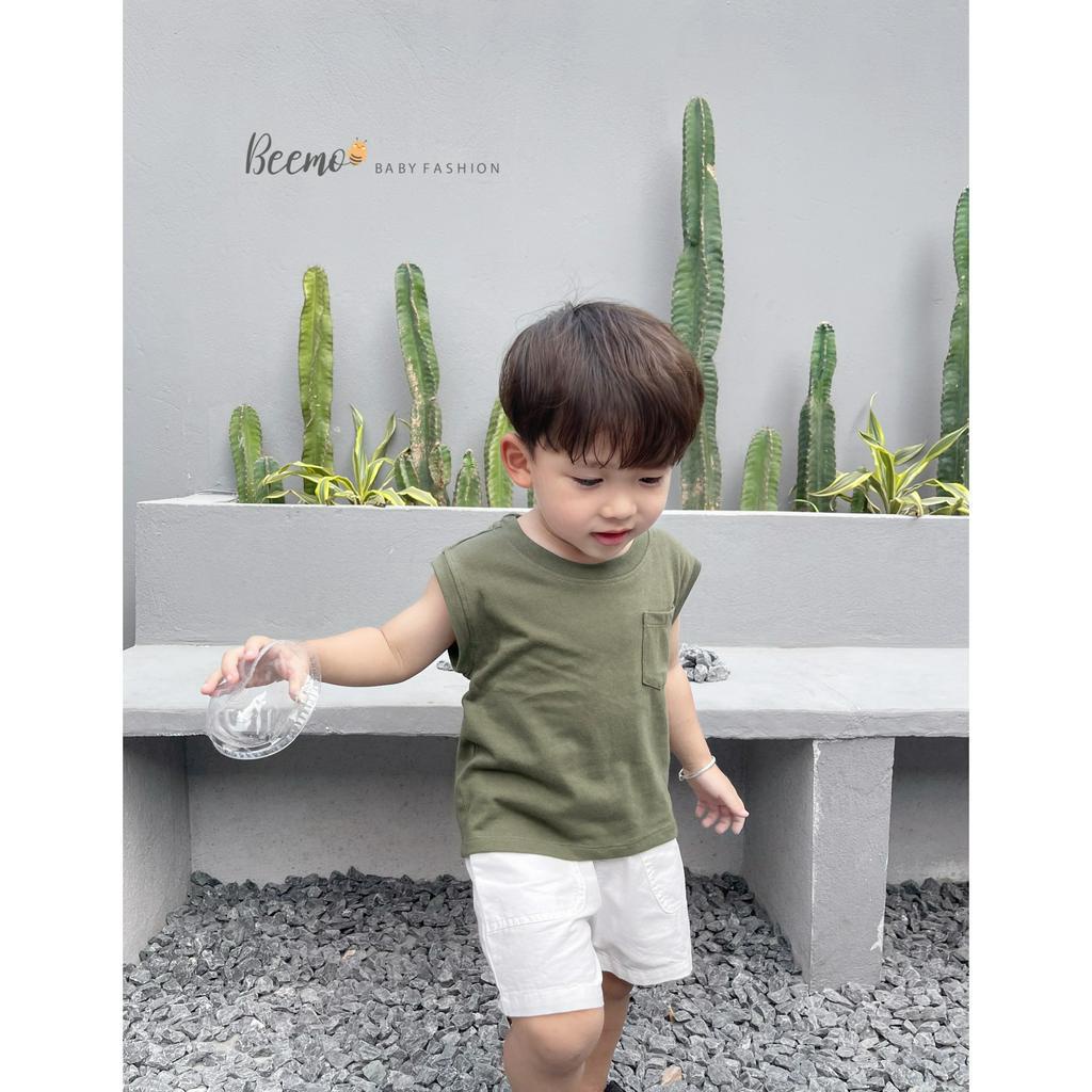 Áo ba lỗ 6 màu cho bé Beemo,Chất liệu cotton co giãn 4 chiều mềm mịn, thấm mồ hôi,Thiết kế basic phối túi ngực b270