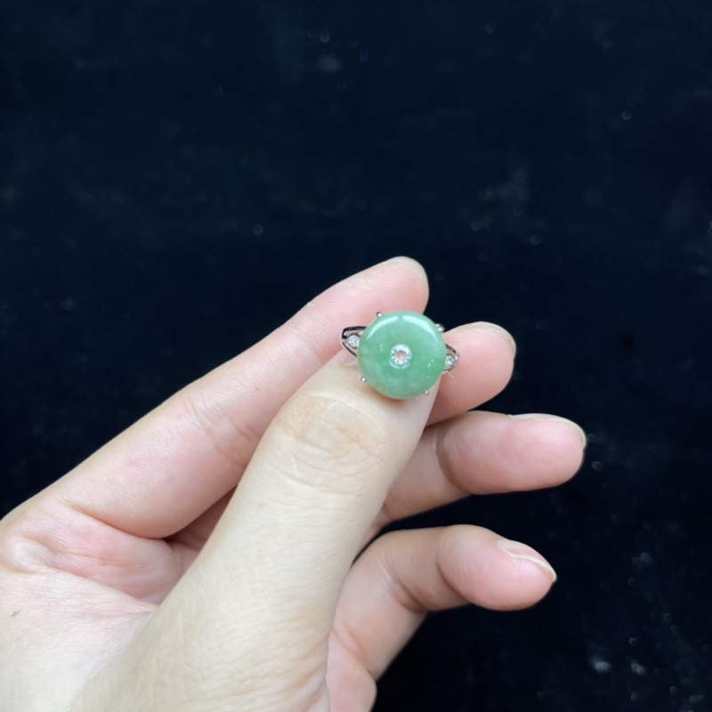 Nhẫn Bạc S925 Đồng Điếu Jade A - Nhẫn Freesize Tuỳ Chỉnh - Cầu Tài Lộc, Bình An May Mắn