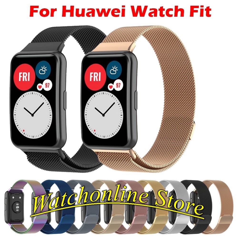 Dây đeo Milanese Loop kim loại thép không gỉ cho Huawei Watch Fit