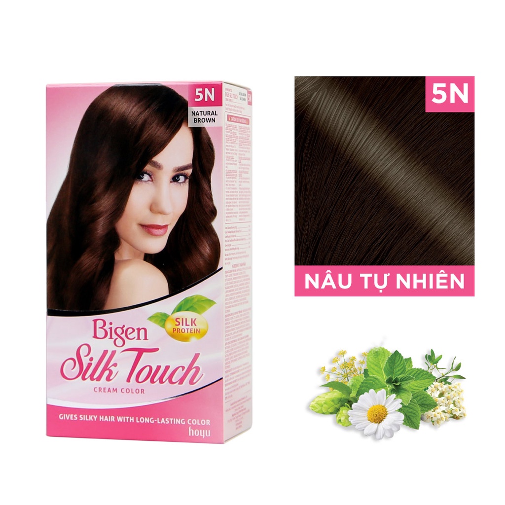 Nhuộm tóc cao cấp Bigen Silk Touch Cream Color 5N nâu tự nhiên