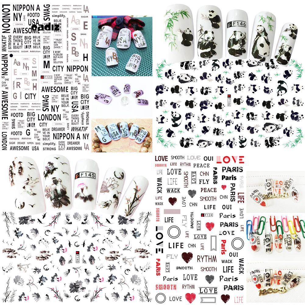 1 tờ Miếng dán trang trí móng tay nghệ thuật