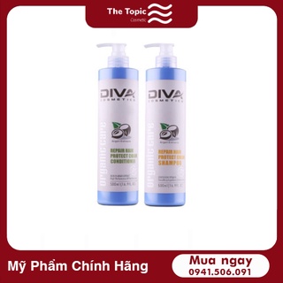 Cặp dầu gội xả phục hồi giữ màu diva - phục hồi tóc hư tổn