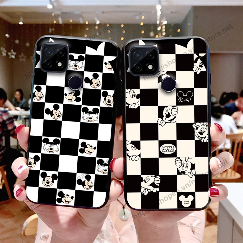 Ốp lưng Realme C20 / Realme C21Y / Realme C25 / Realme C25S trái tim họa tiết caro, mikey họa tiết beabrick kaws cute