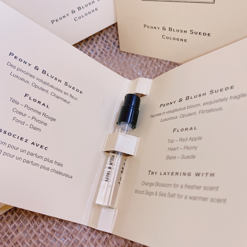 Sample mẫu thử Vial Nước hoa chính hãng JOMALONE Jo Malone Peony Blush Suede 1.5ml