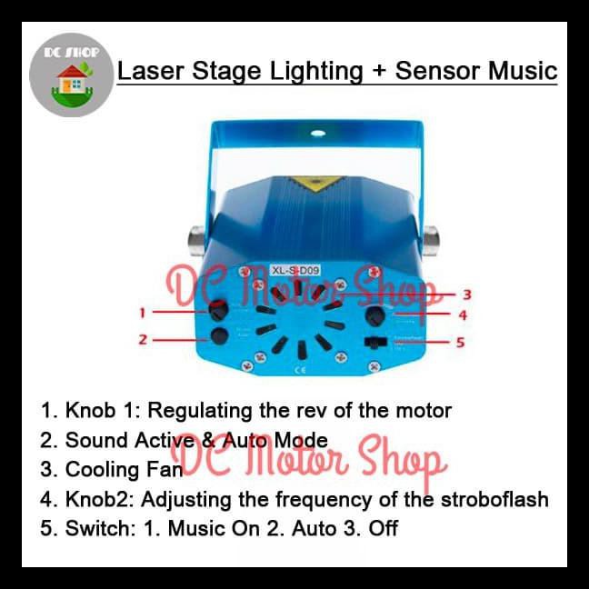 Đèn Led Laser Mini Cảm Biến Ánh Sáng Cho Sân Khấu