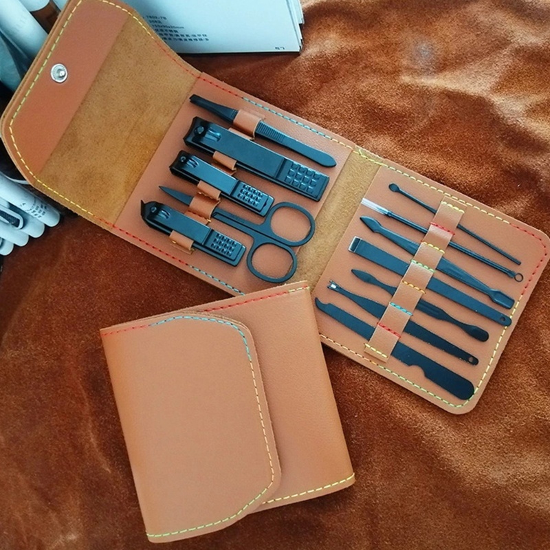 Bộ Kềm Cắt Móng Tay Bằng Thép Không Gỉ Kèm Túi Da Phù Hợp Cho Sử Dụng Tại Nhà / Ngoài Trời