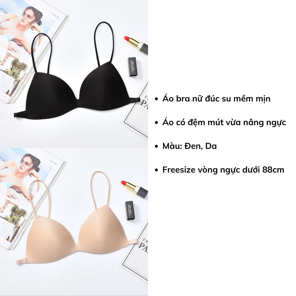 Áo bra nữ đúc su không gọng mềm mịn thoáng mát, Áo lót đệm mút vừa nâng ngực gợi cảm LANIXA B818