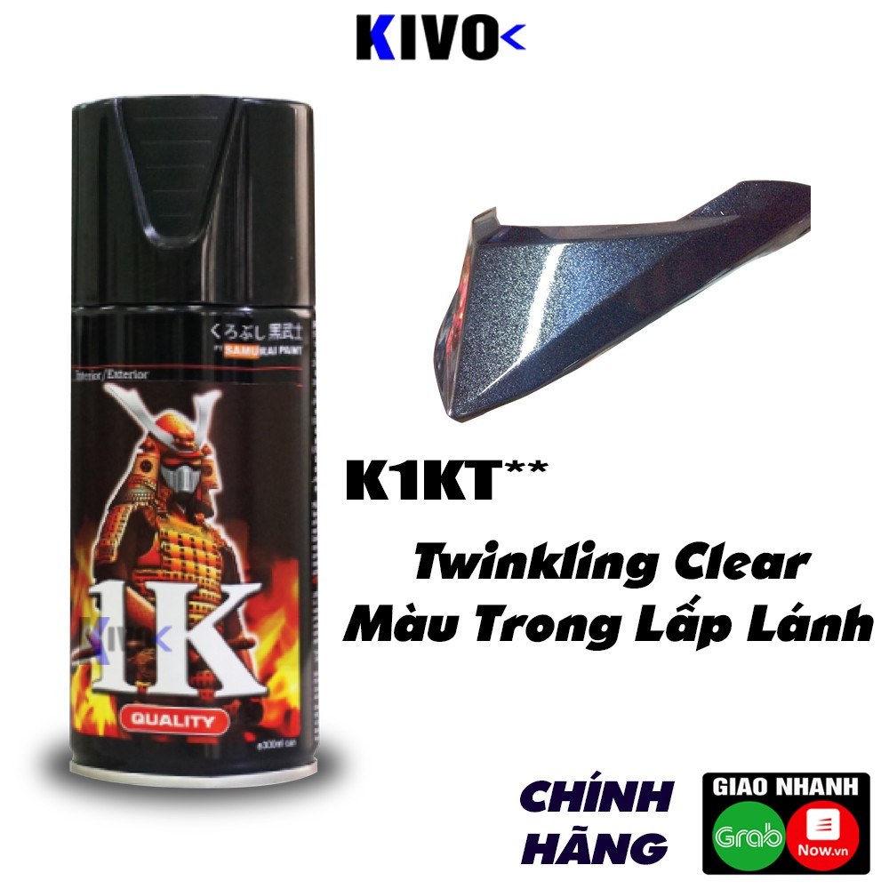 [Loại Tốt] Sơn Xịt Phủ Bóng Trong Suốt Samurai K1KT** 300ML - Bình Sơn Xịt Xe Máy / Ô tô- Sơn Xịt Samurai Cao Cấp - Kivo