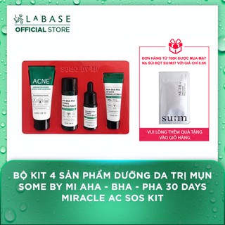 bons Bộ Kit 4 món giảm mụn dưỡng da Some By Mi AHA - BHA - PHA 30 Days Miracle AC SOS Kit