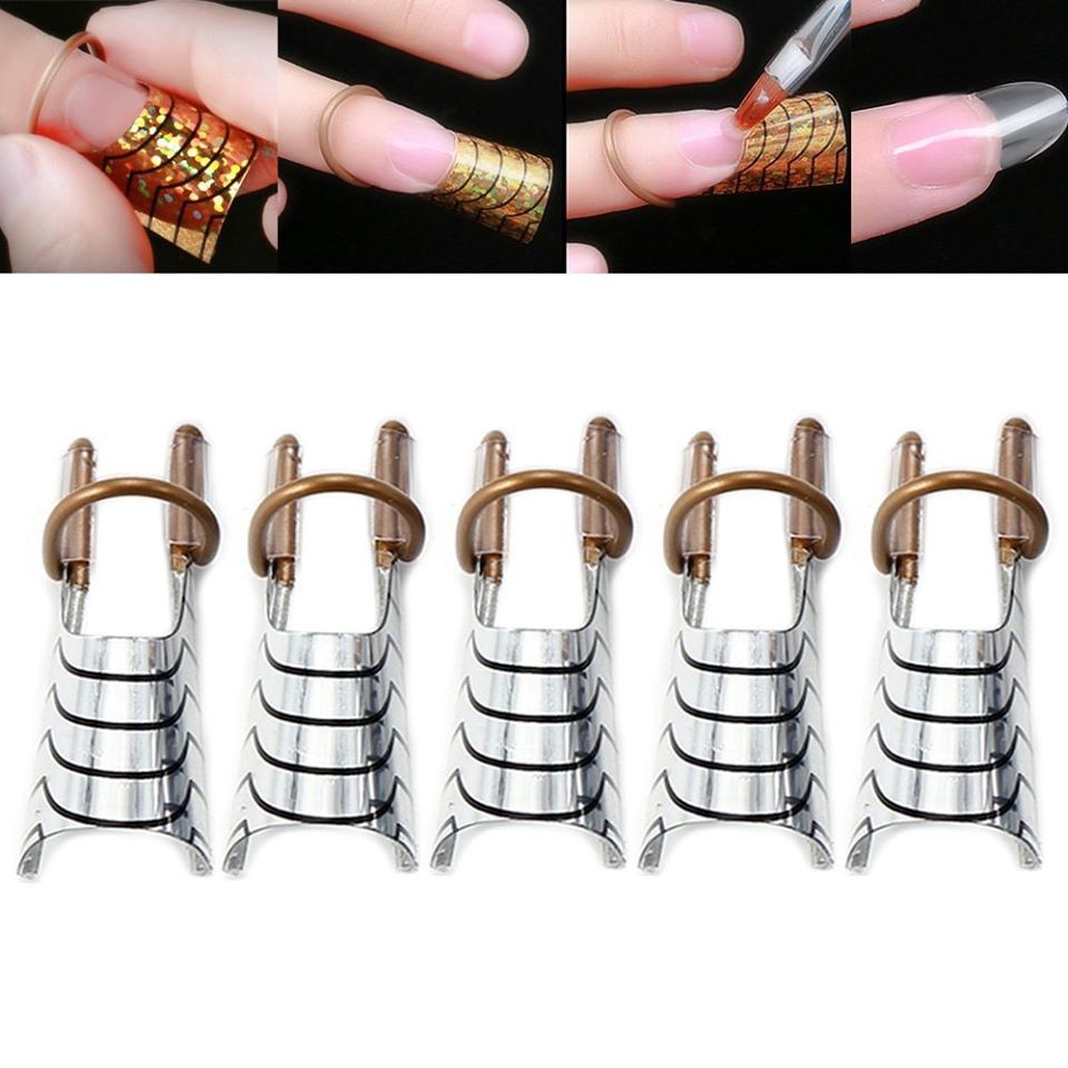 Khuôn nhôm tạo form đắp móng bột - set 5 cái