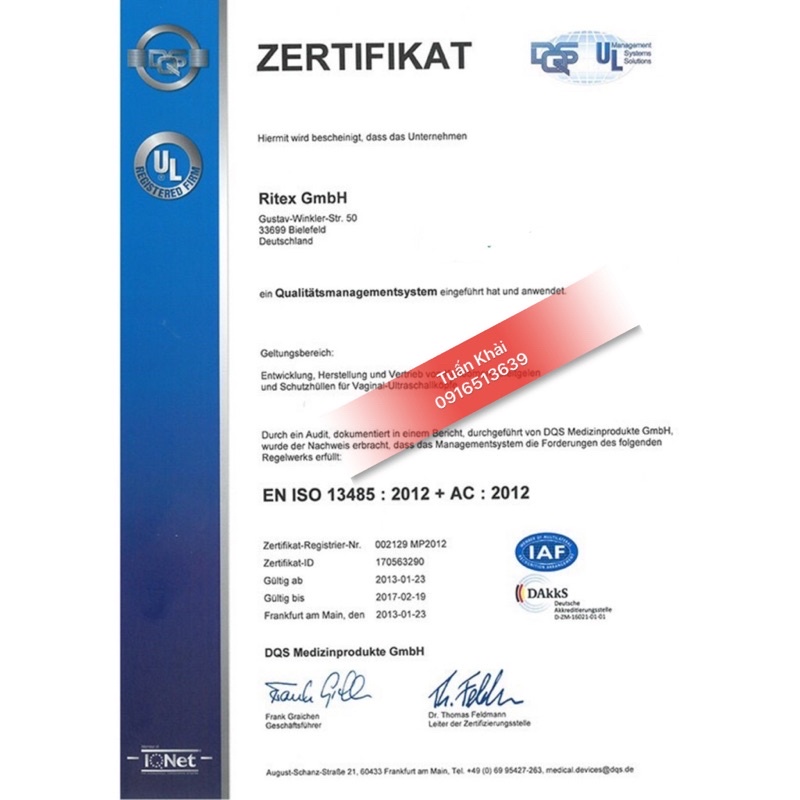 Tuýp tạo môi trường Ritex giúp thụ thai