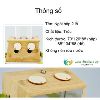 Hộp Gỗ Xông Nhang Ngải 2 Lỗ