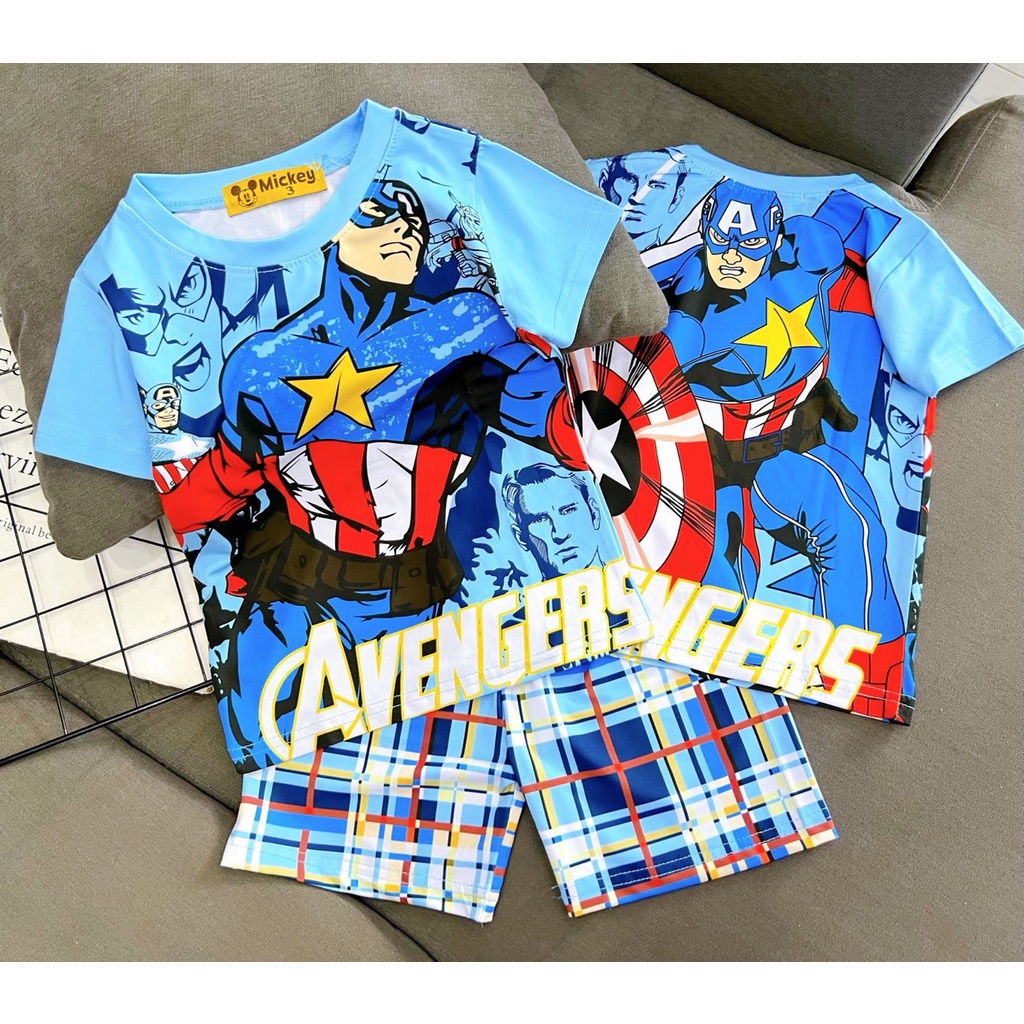 [22-40kg] Đồ bộ bé trai size đại 8-10 tuổi vải thun lạnh chuẩn Jennie kids J510