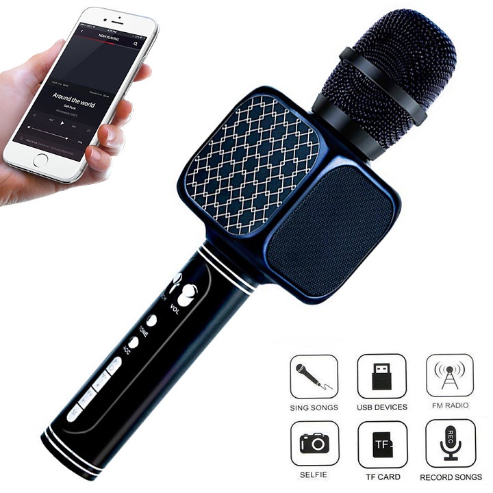 [Mã ELHACE giảm 4% đơn 300K] MIC KARAOKE YS69 3 IN 1 - MICRO CẦM TAY TIỆN LỢI CA HÁT KHI KẾT NỐI BLUETOOTH