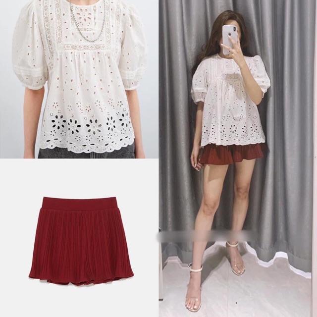 Áo trắng đục lỗ