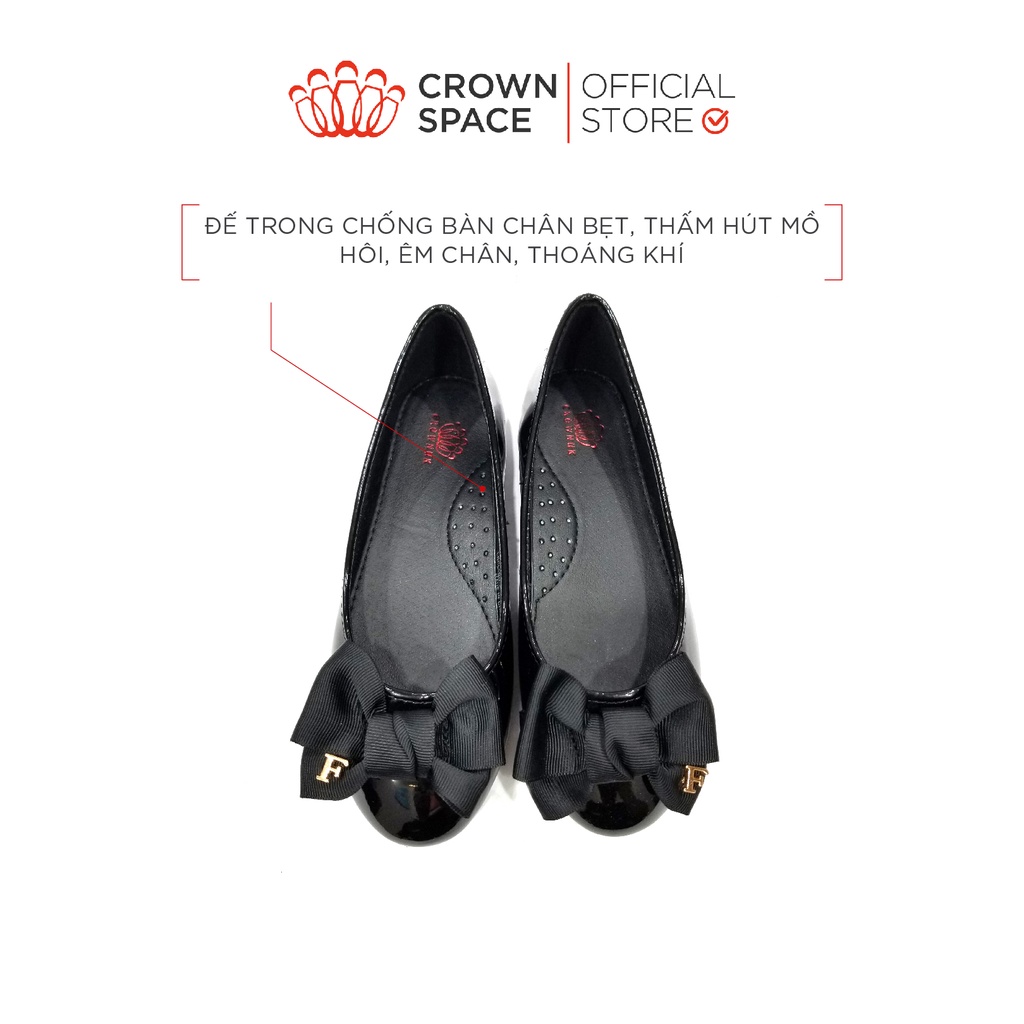 Giày Búp Bê Bé Gái Đi Học Đi Chơi Crown Space CRUK3115 Màu Đen, Đỏ, Hồng Size 31-36 - PHIÊN BẢN CAO CẤP PREMIUM
