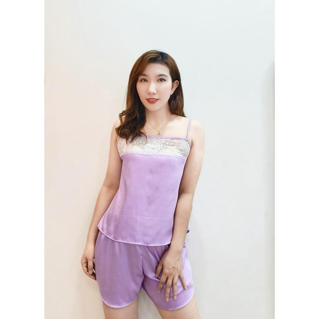 Đồ ngủ , đồ mặc nhà nữ hai dây lụa phối ren mềm mịn siêu xinh Dreamy- DN28