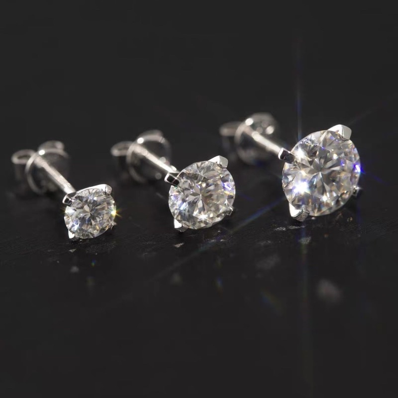 KHUYÊN NỤ CHUẨN BẠC S950 ĐÁ CZ 6A