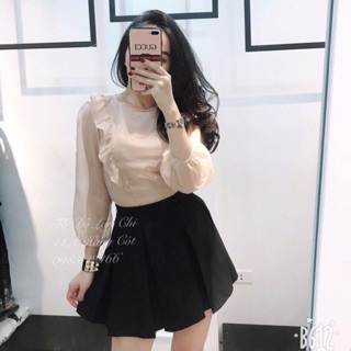 Set áo lụa mix chân váy