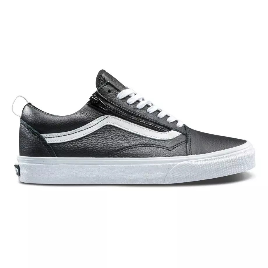 giày da kéo khoá chính hãng VANS OLD SKOOL ZIP BLACK size 38.5 fullbox