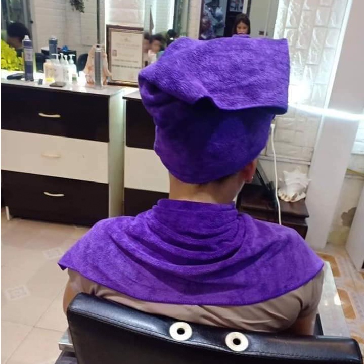 Khăn gội đầu salon tóc, spa dày dặn, thấm hút nước tốt, kt 35x75cm