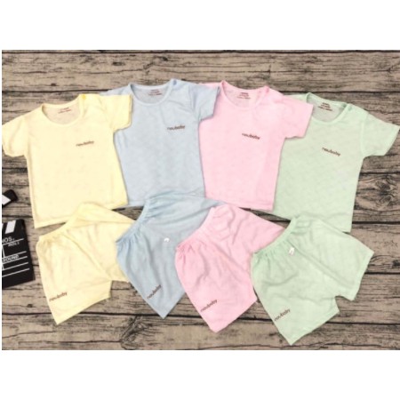 (Hàng cao cấp) Bộ Noubaby cộc thông hơi thun lạnh vân chìm