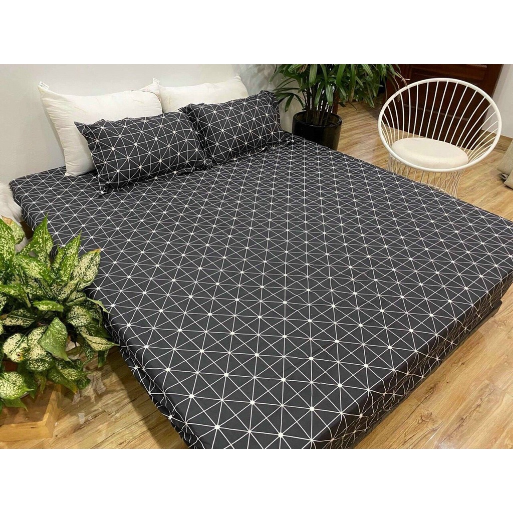 Bộ Ga Chun Và 2 Vỏ Gối Cotton Poly Mềm Mại