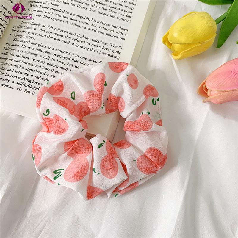 Dây Buộc Tóc Vải Nhún Độ Co Giãn Cao Họa Tiết Trái Cây Màu Sắc Dễ Thương