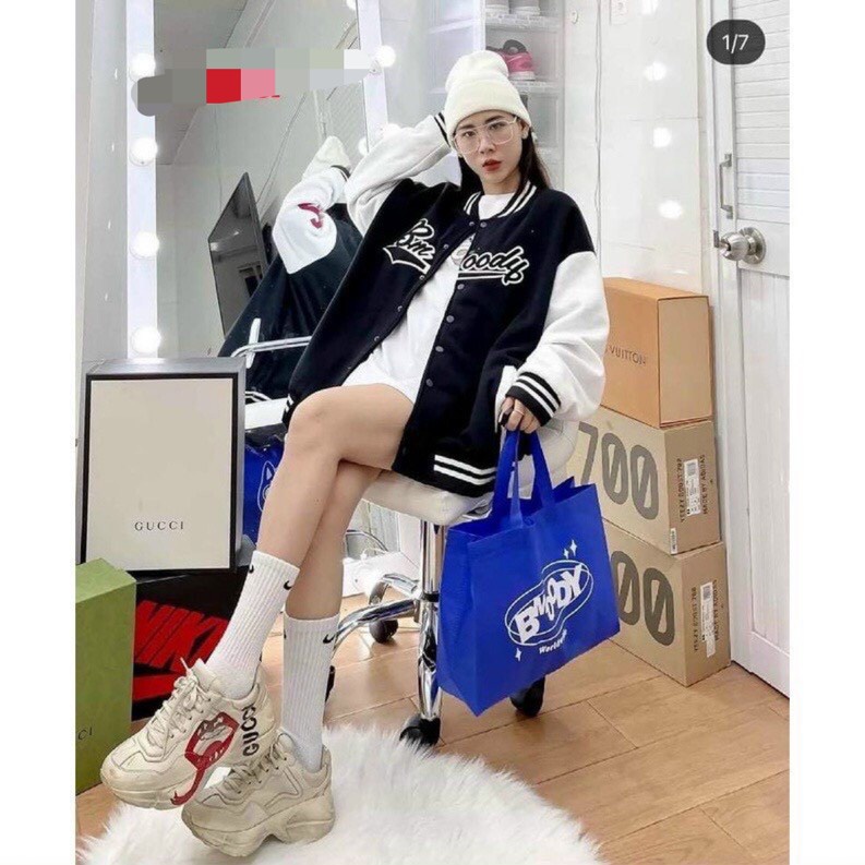 Áo Khoác Gió Bomber Hàn Quốc Bmoody Dáng Rộng Nam Nữ Unisex Uzzlang Năng Động Trẻ Trung