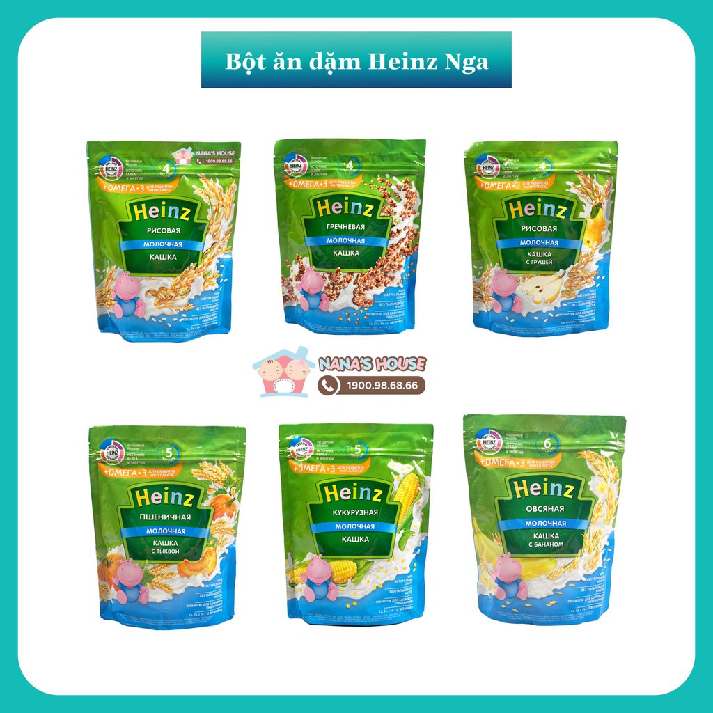 Bột ăn dặm Heinz Nga dành cho bé từ 4 tháng trở lên  – 200g (dạng túi zip)