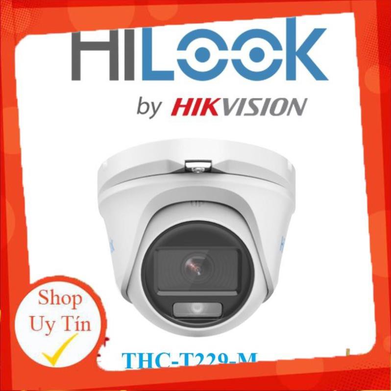 [Mã 154ELSALE2 giảm 7% đơn 300K] Camera Dome HD-TVI COLORVU 2.0 Megapixel HILOOK THC-T229-M - Hàng chính hãng