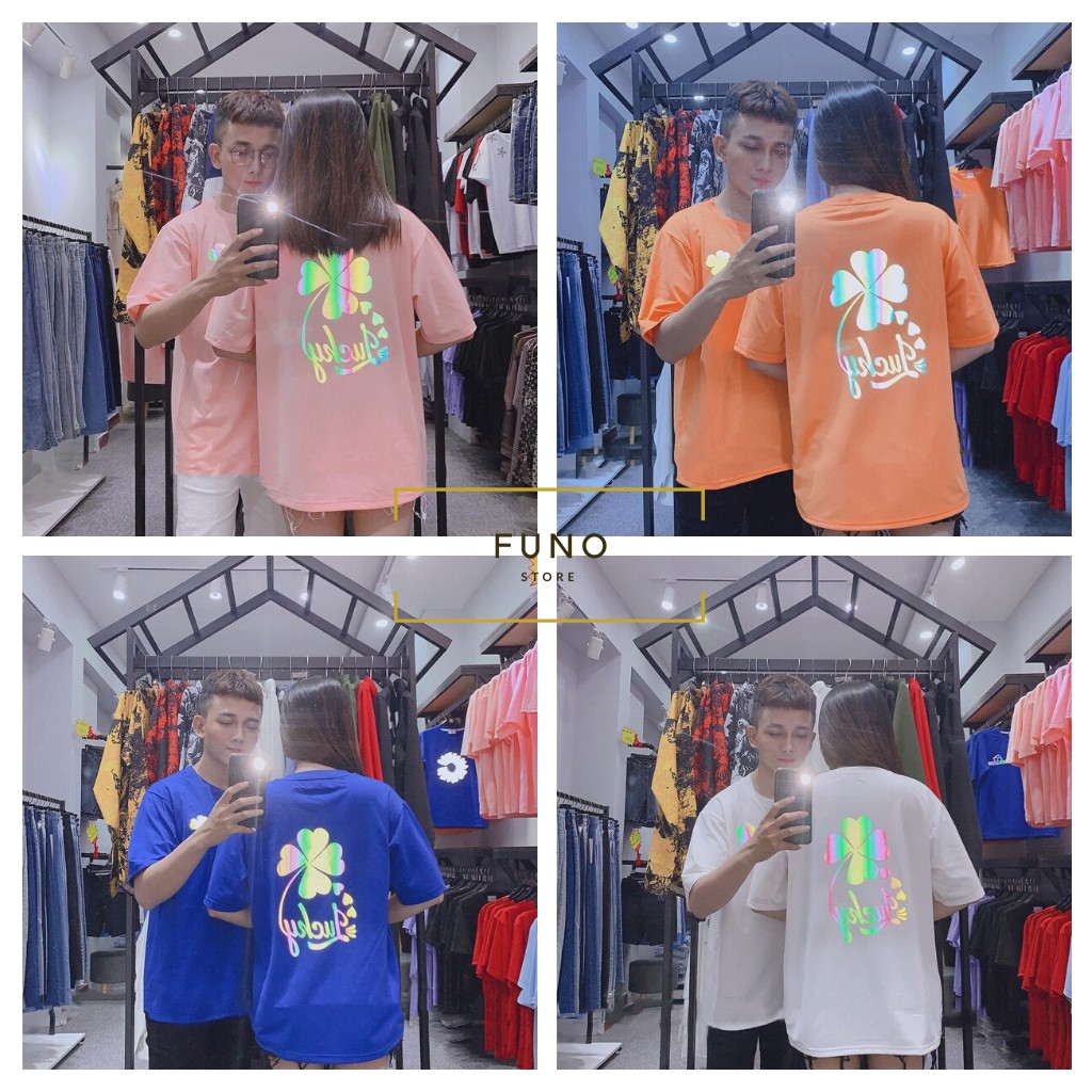 Áo Thun Phản Quang CỎ BỐN LÁ Áo Thun Form Rộng Tay Lỡ A004 Nam Nữ Phản Quang Mát , Mịn | BigBuy360 - bigbuy360.vn