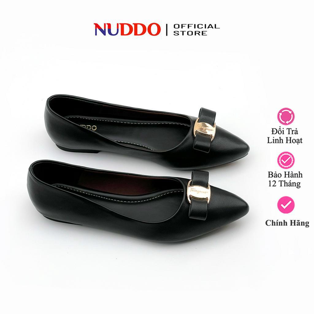 Giày búp bê nữ bệt cao cấp NUDDO da mềm siêu êm mũi nhọn phong cách thời trang công sở NBN8