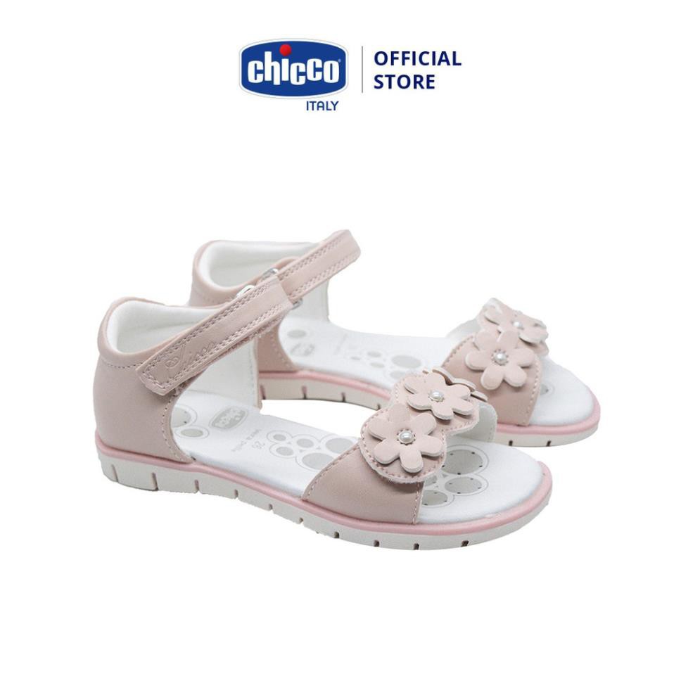 Sandal mát-xa chân bé đính hoa Chicco - Hồng Pinky